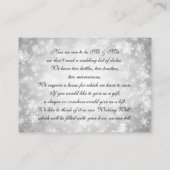 Trouwen Wishing Well Zilveren Winter Wonderland Informatiekaartje (Achterkant)