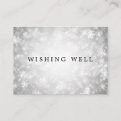 Trouwen Wishing Well Zilveren Winter Wonderland Informatiekaartje (Voorkant)