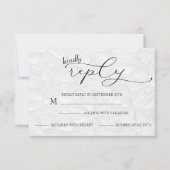 Trouwen Wit & Zwart Eenvoudig RSVP Kaartje (Voorkant)