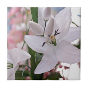 Trouwen Witte Lelie Bloemen Bloemen Flora Love Vin Tegeltje
