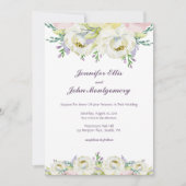 Trouwen Zachte Paarse Bloemen Kaart (Voorkant)