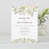 Trouwen Zachte Paarse Bloemen Kaart (Staand voorkant)