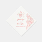 Trouwen zee ster wervelende koraal wit papier serv servetten (Hoek)
