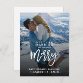 Trouwen zeker Merry Save the Date Feestdagenkaart (Voorkant / Achterkant)