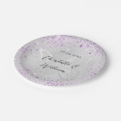 Trouwen Zilveren lavendel vlinder Papieren Bordje (Gekanteld)