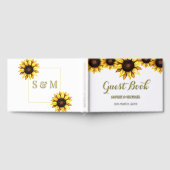 Trouwen Zonnebloem Bloemen Wit Gastenboek (Volledig)