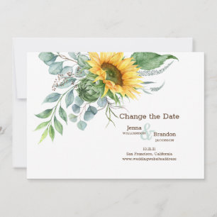 Trouwen Zonnebloem Verander de datum Save The Date
