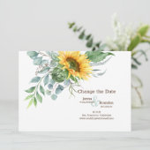 Trouwen Zonnebloem Verander de datum Save The Date (Staand voorkant)