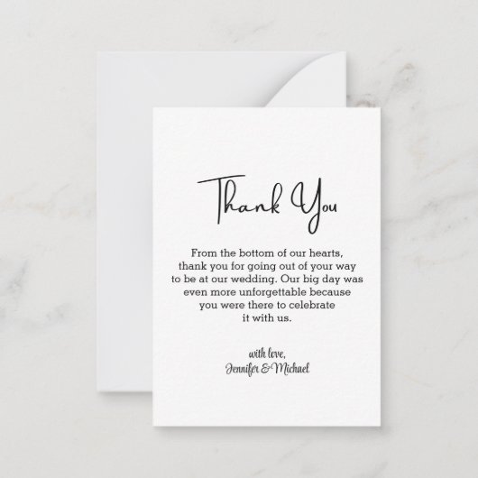 Trouwen zwart-wit foto Dank u kaart Notitiekaartje (Achterkant)
