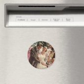 Trouwende bruid bruidegom nieuwgehuwden snijden de magneet (Insitu (Vaatwasser))