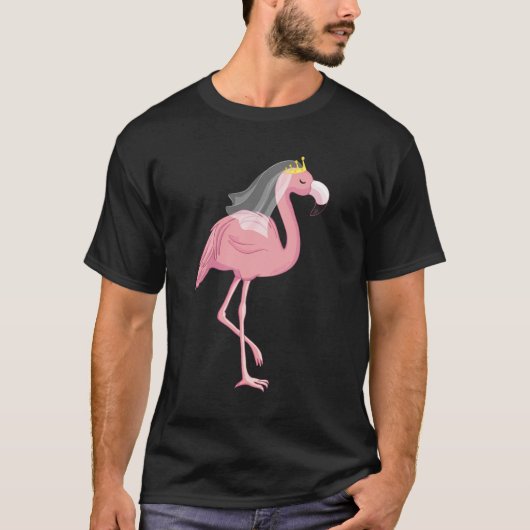 Trouwende Bruid En Bruidegom Dieren Strand Vogels T-shirt (Voorkant)