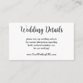 Trouwende bruid en bruidegom, gelukkig bruidspaar informatiekaartje (Achterkant)