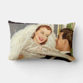 Trouwende bruid en bruidegom in vintage stijl, gel kussen (Achterkant)