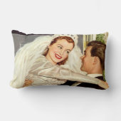 Trouwende bruid en bruidegom in vintage stijl, gel kussen (Voorkant)