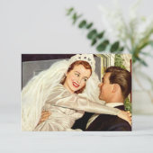 Trouwende bruid en bruidegom RSVP kaartje (Staand voorkant)