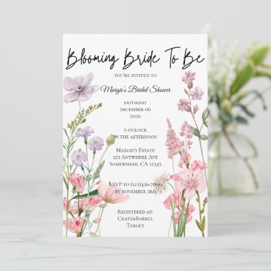 Trouwende Bruid Kaart (Staand voorkant)