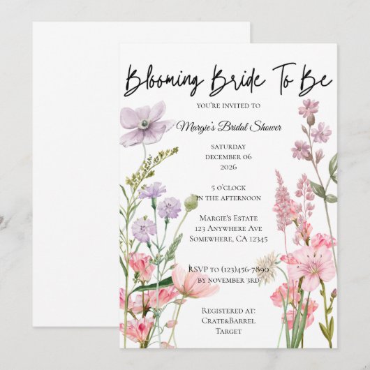 Trouwende Bruid Kaart (Voorkant / Achterkant)