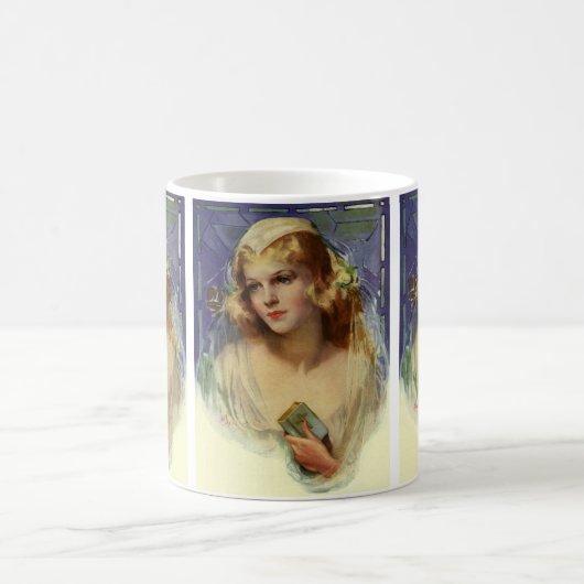 Trouwende bruid met Bijbel, Religieuze Huwelijk Koffiemok (Center)