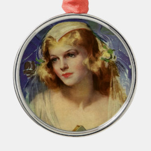 Trouwende bruid met Bijbel, Religieuze Huwelijk Metalen Ornament