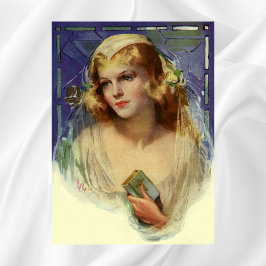 Trouwende bruid met Bijbel, Religieuze trouwerij Poster