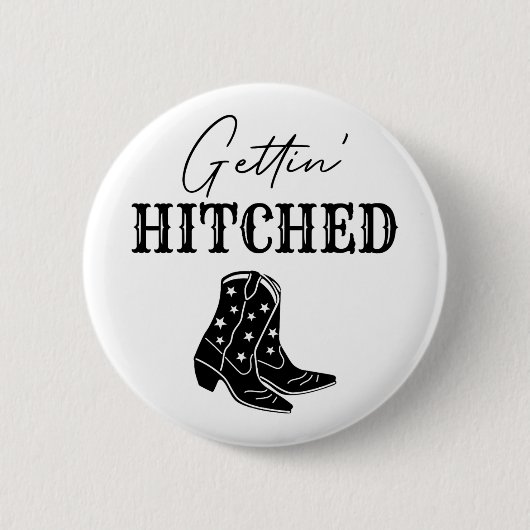 Trouwende Bruid Westerse Bachelorette Feest Ronde Button 5,7 Cm (Voorkant)