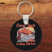 Trouwende Bruidsploeg Vintage Kamp Bruid Sleutelhanger (Voorkant)