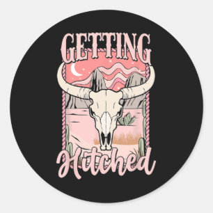 Trouwende Bruidsploeg Westerse Cowgirl Bruid Ronde Sticker