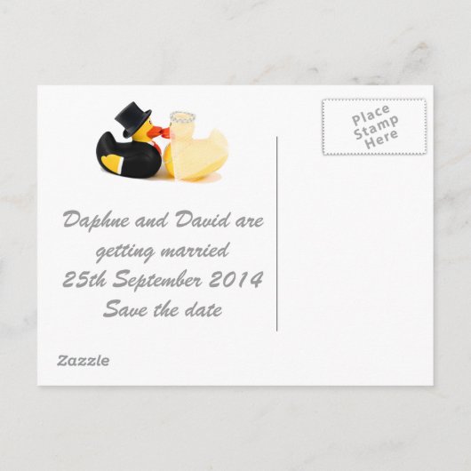 Trouwende eenden 2... Briefkaart (Achterkant)