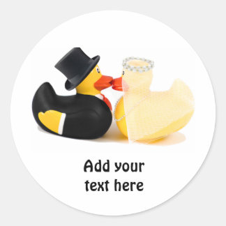 Trouwende eenden 2 ronde sticker