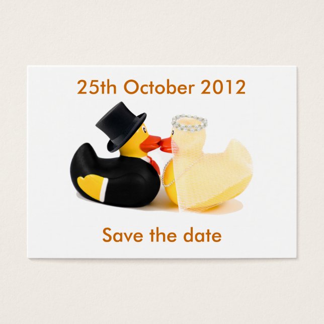 Trouwende eenden 2 ... Save the date Visitekaartjes (Voorkant)