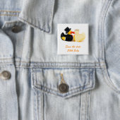 Trouwende eenden 3 ... Badge Vierkante Button 5,1 Cm (In situ)