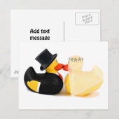 Trouwende eenden 3 briefkaart (Voorkant / Achterkant)