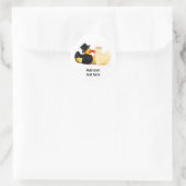 Trouwende eenden 3 ronde sticker (Tas)