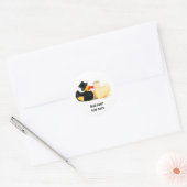 Trouwende eenden 3 ronde sticker (Envelop)