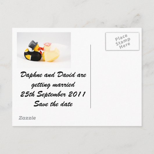 Trouwende eenden... Briefkaart (Achterkant)