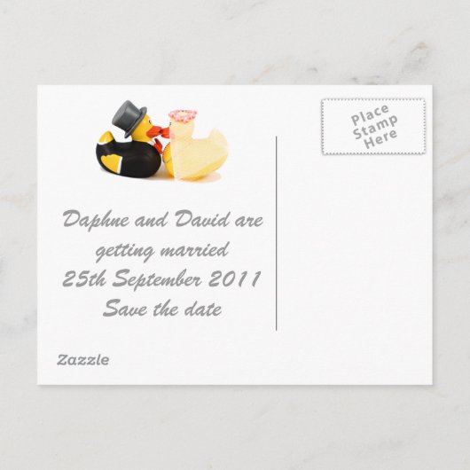 Trouwende eenden... Briefkaart (Achterkant)