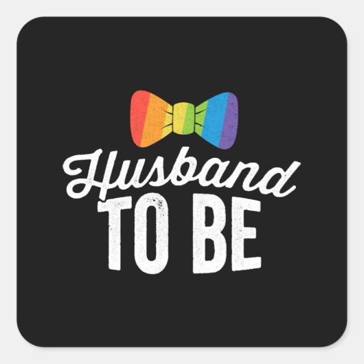 Trouwende Homoseksuele Bruidegom Gay Trouwen vrijg Vierkante Sticker (Voorkant)