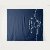 Trouwende koppels Navy Blue zomer trouw achtergron Wandkleed (Voorkant (horizontaal))