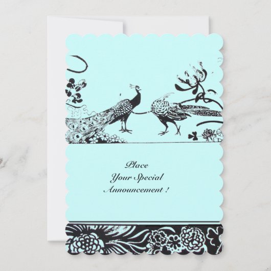 Trouwende Liefde Pauwenvrouwen Zwart Turquoise Bla Kaart (Achterkant)