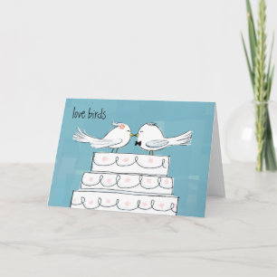 Trouwende Liefdesvogels Bruid en Bruidegom Felicit Kaart