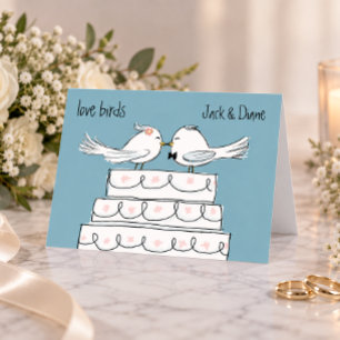 Trouwende Liefdesvogels Bruid en Bruidegom Felicit Kaart