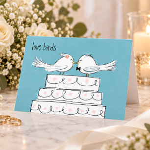Trouwende Liefdesvogels Bruid en Bruidegom Felicit Kaart