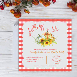 Trouwende Pompoenen Zonnebloemen Herfst Bruiloft