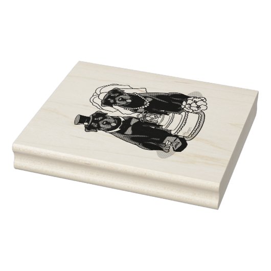 Trouwende Rottweilers Bruid en Bruidegom Honden Sc Rubberstempel (Stempel)