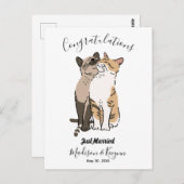 Trouwende schattige katten  briefkaart (Voorkant / Achterkant)