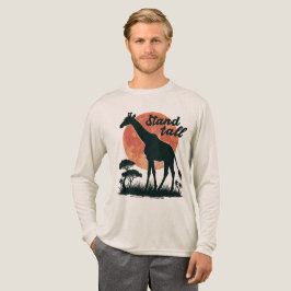 Trouwens Lange Giraffe Silhouet Motiverende Safari Tri-Blend Shirt