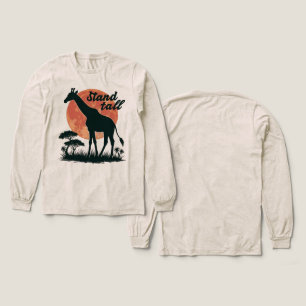 Trouwens Lange Giraffe Silhouet Motiverende Safari Tri-Blend Shirt