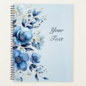 Trouwer planner met waterverf blauwe bloemen (Voorkant)