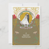 Trouwerij Art Nouveau Huwelijksuitnodiging  Kaart (Voorkant)