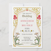 Trouwerij Art Nouveau Huwelijksuitnodiging  Kaart (Achterkant)